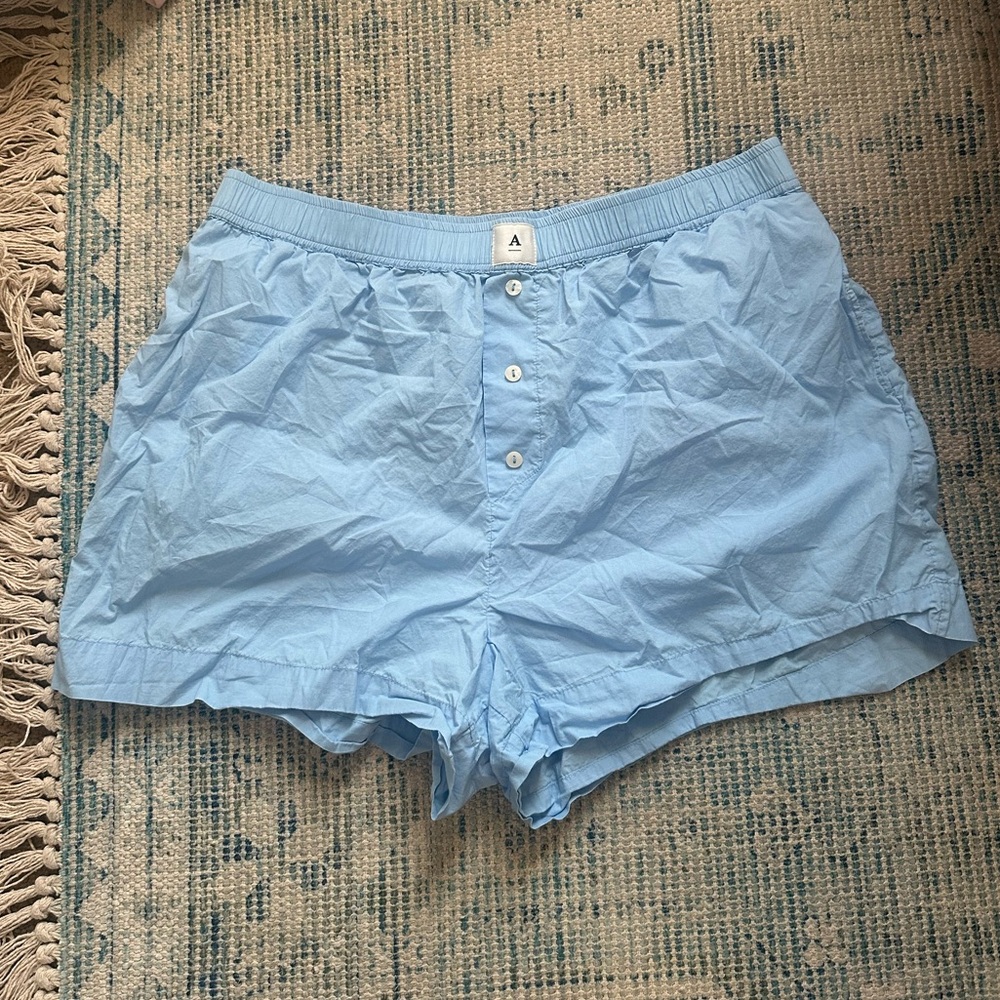 Anthropologie Sky Blue Elastic Waist Shorts